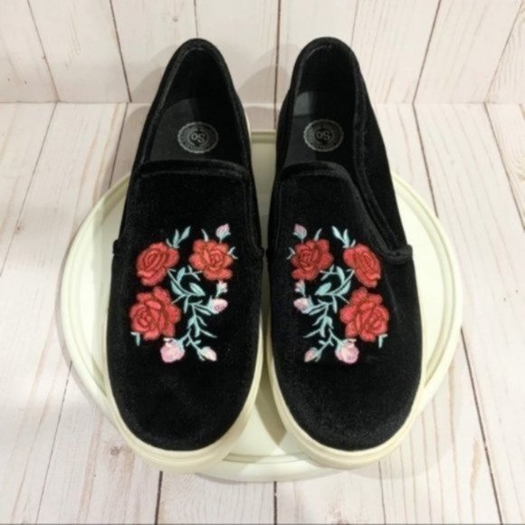 SO Funday slip-on shoes black floral 9.5M